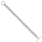 Sterling Silver 7.75inch Polished Fancy Link Toggle Bracelet